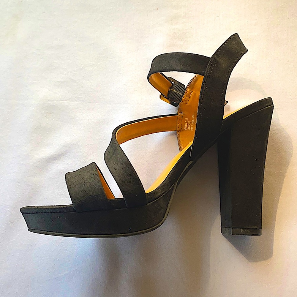 Report Black Faux Suede Platform Heels
